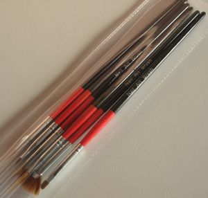 Pinceaux pochette de 6 pièces (noir et rouge)